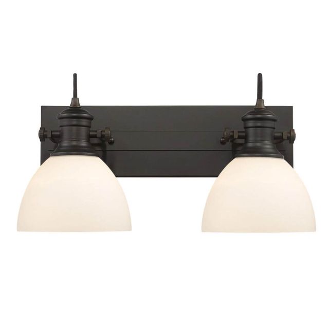 Gwynn Isle 18 Inch Dome Vanity Light 2 Light Convertible to Ceiling Opal Glass - Rubbed Bronze