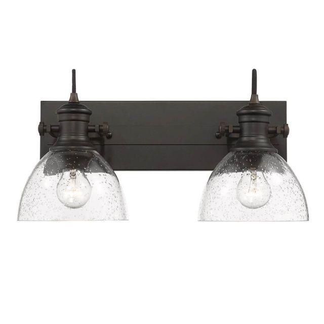Gwynn Isle 18 Inch Dome Vanity Light 2 Light Convertible to Ceiling Seeded Glass - Rubbed Bronze