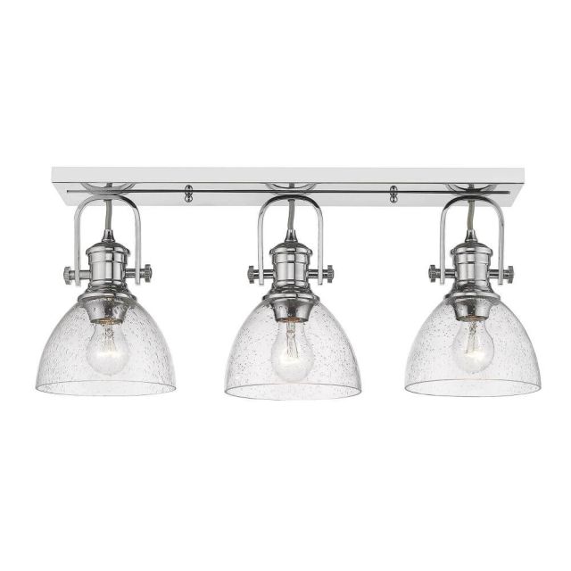 Gwynn Isle Dome Ceiling 3 Light Small Convertible to Wall Seeded Glass - Chrome