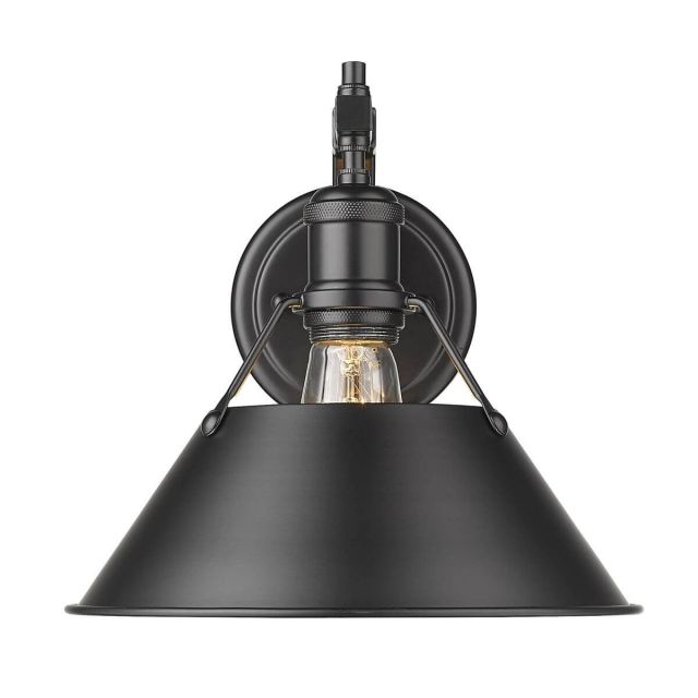 Truncated Cone Shade 10 Inch Sconce 1 Light - Matte Black