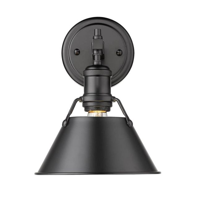 Truncated Cone Shade 8 Inch Sconce 1 Light - Matte Black