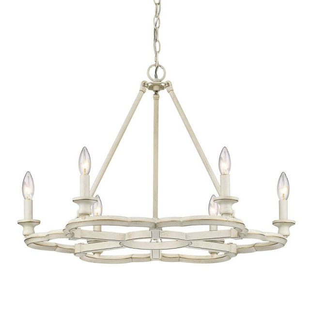 Westminster 6 Light Dimmable Geometric Chandelier - French White