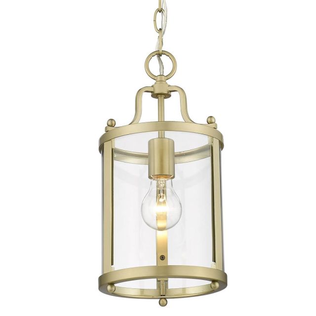 1 Light 7 inch Pendant in Brushed Champagne Bronze with Clear Glass - 232906