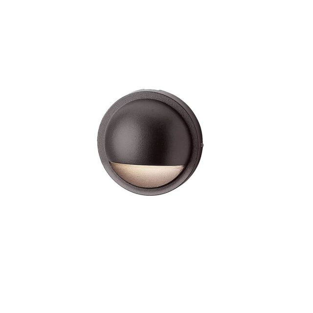 1 Light 2 inch Tall Landscape Half Moon Deck Light in Bronze with Satin Etched Glass - 233355