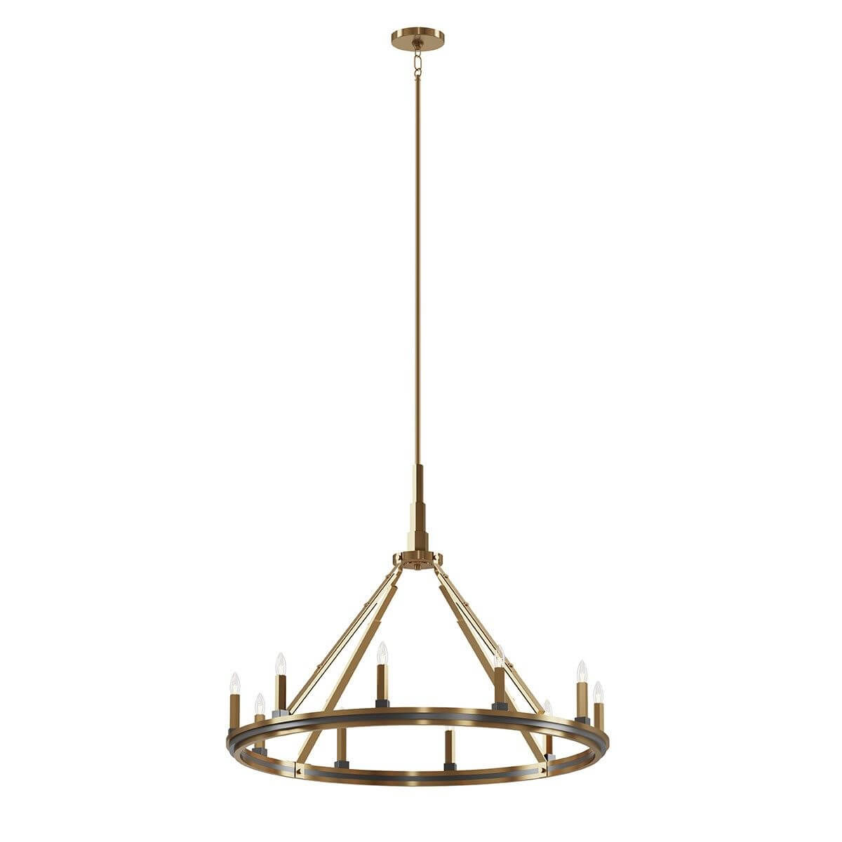 10 Light 34 inch Large Chandelier in Brushed Natural Brass - 233777