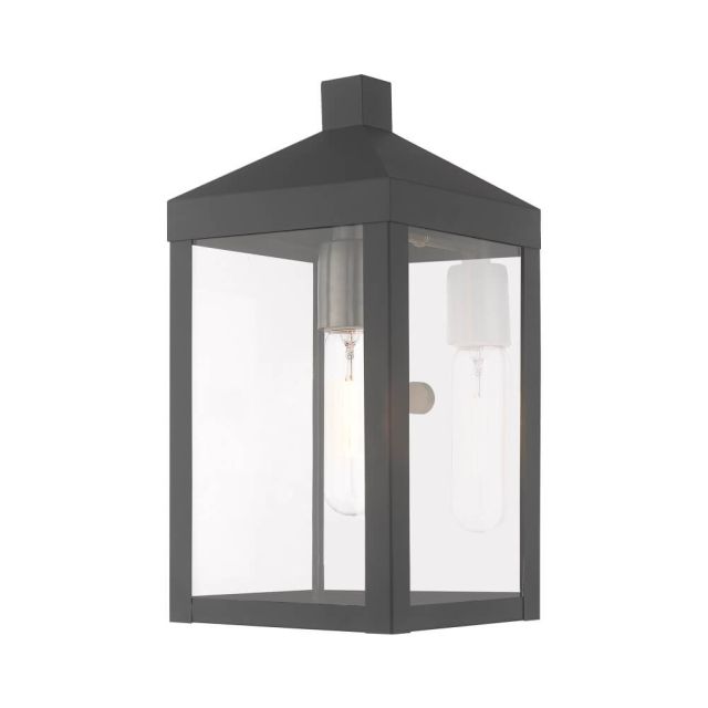 1 Light 13 Inch Tall Scandinavian Gray Outdoor Wall Lantern - 234027