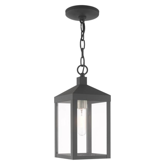 6 inch 1 Light Scandinavian Gray Outdoor Pendant Lantern - 234043