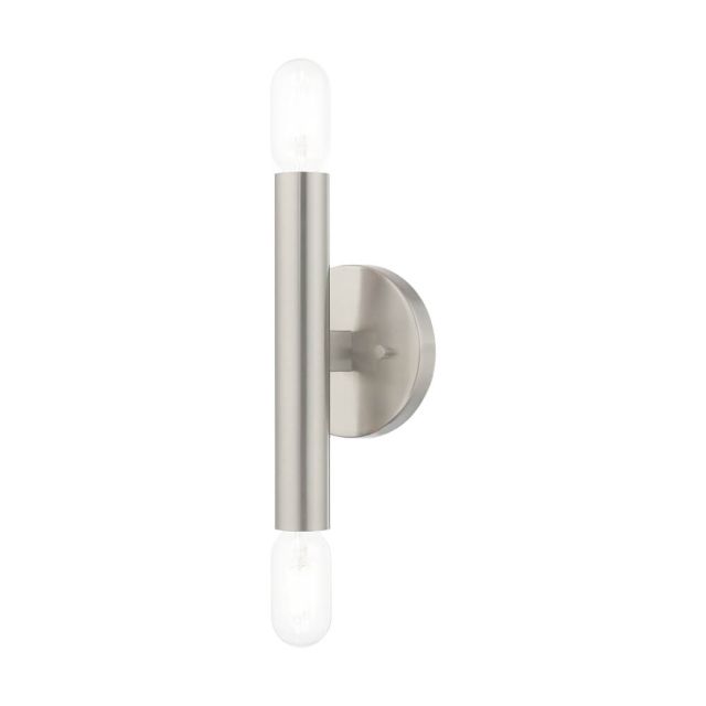 2 Light 17 Inch Tall Brushed Nickel ADA Wall Sconce - 234422