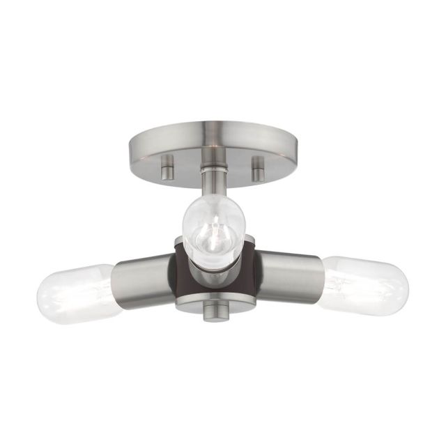 3 Light 14 Inch Brushed Nickel Ceiling Mount - 234437
