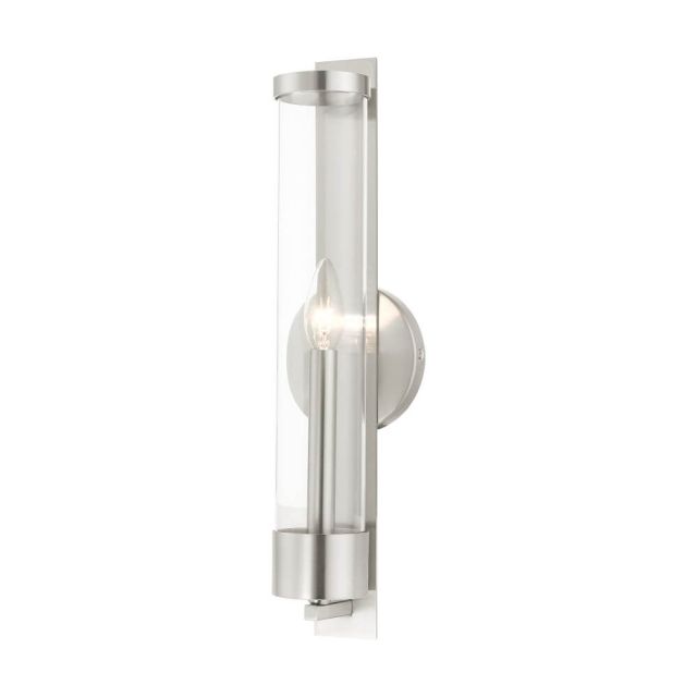 1 Light 18 Inch Tall Wall Sconce in Brushed Nickel with Clear Glass - 234599