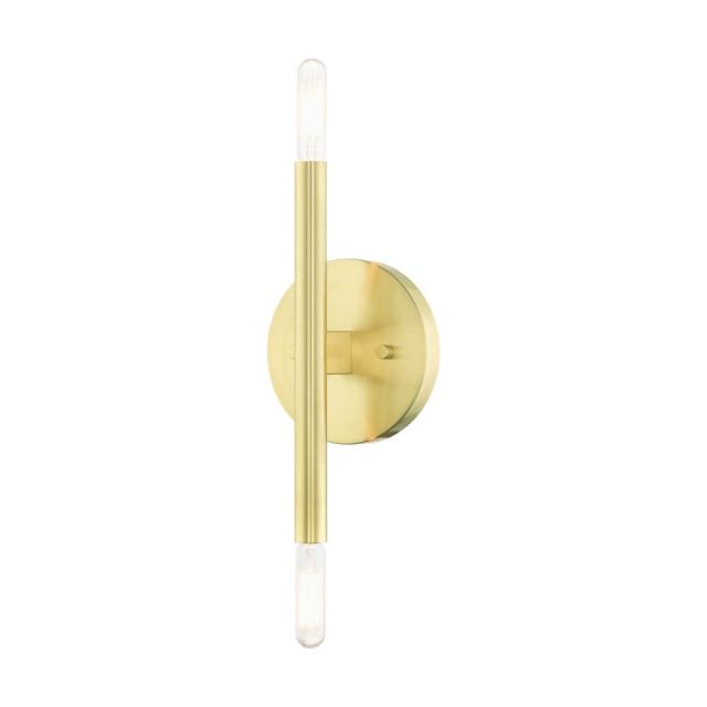 5 inch Tall 2 Light Wall Sconce in Satin Brass - 235175