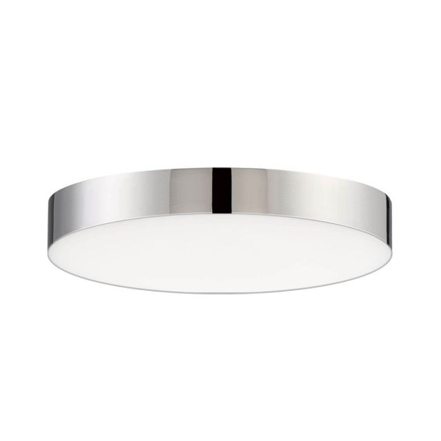 Round LED Outdoor 5 inch Flush Mount in Polished Chrome with White Polycarbonate