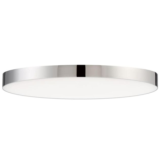 11 Inch Round LED Outdoor Flush Mount in Polished Chrome with White Polycarbonate
