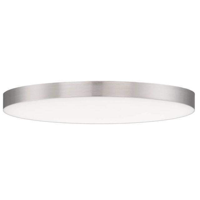 1 Light 11 Inch Round LED Outdoor Flush Mount in Satin Nickel with White Polycarbonate