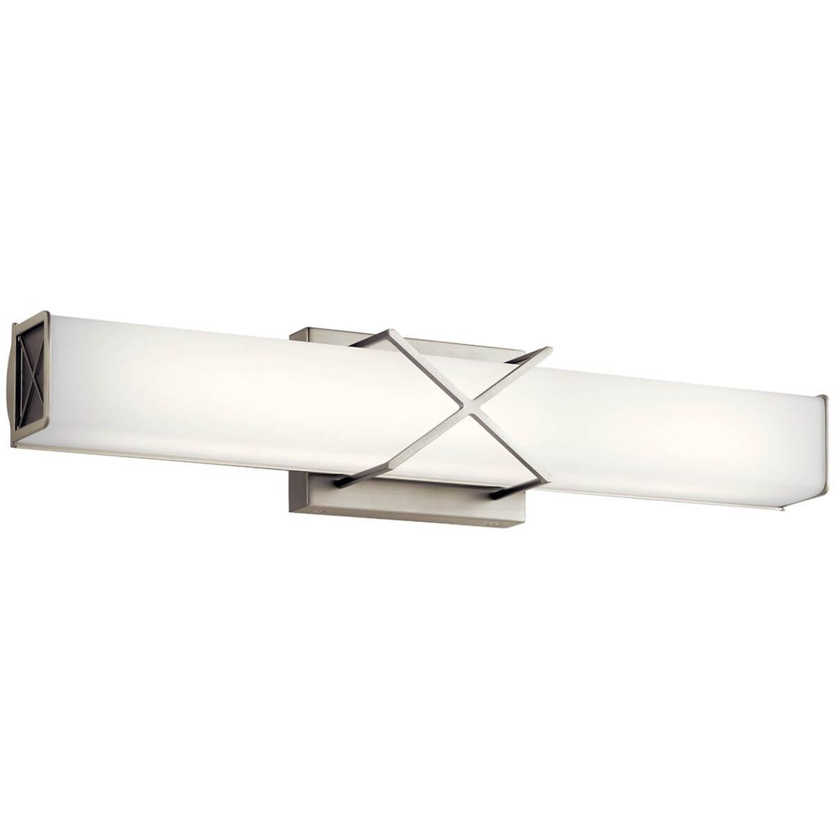 22 inch Linear LED Vanity Light in Brushed Nickel with Satin Etched White Glass - 239760