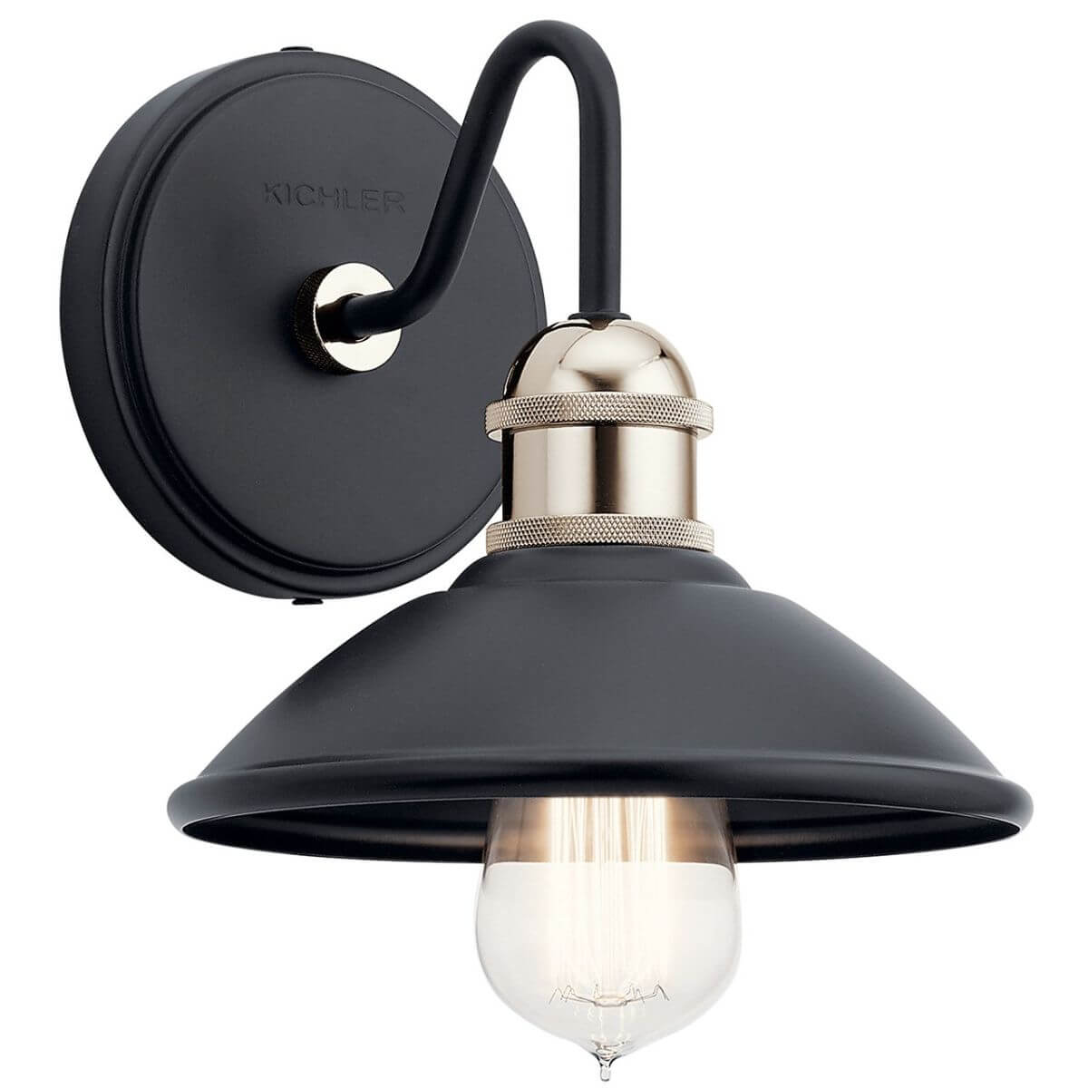 1 Light 7 inch Tall Wall Sconce in Black - 239767