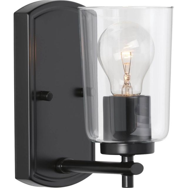 1 Light 6 inch Bath Vanity Light in Matte Black with Clear Glass - 243079