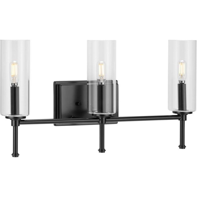 3 Light 22 inch Bath Vanity Light in Matte Black with Clear Glass - 243259