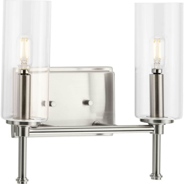 2 Light 13 inch Bath Vanity Light in Brushed Nickel with Clear Glass - 243276