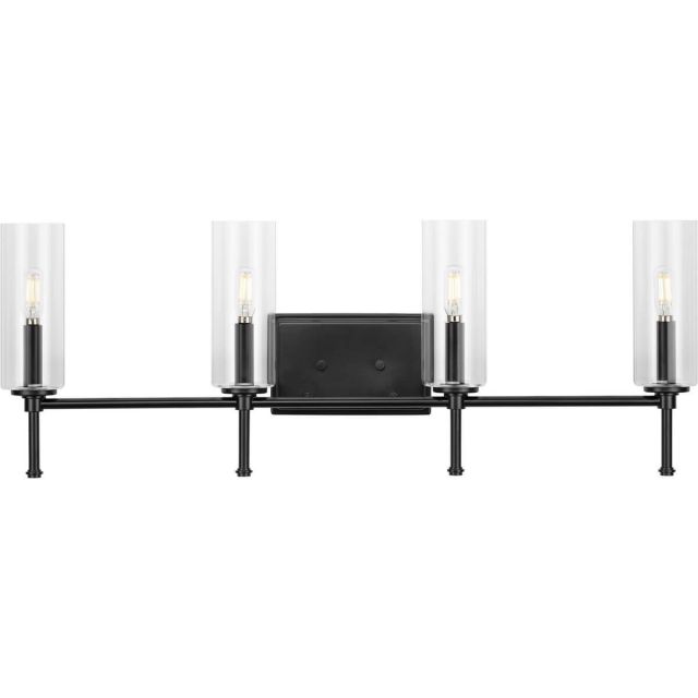 4 Light 32 inch Bath Vanity Light in Matte Black with Clear Glass - 243281
