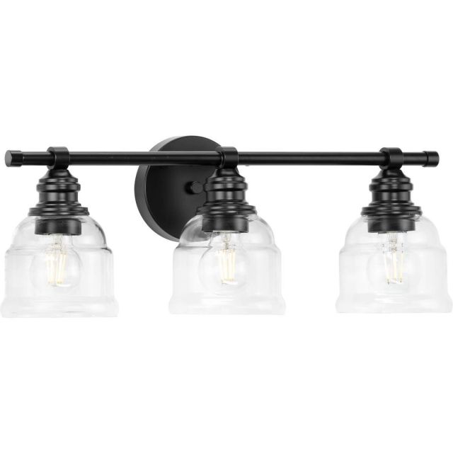 3 Light 21 inch Bath Vanity Light in Matte Black with Clear Glass - 243291