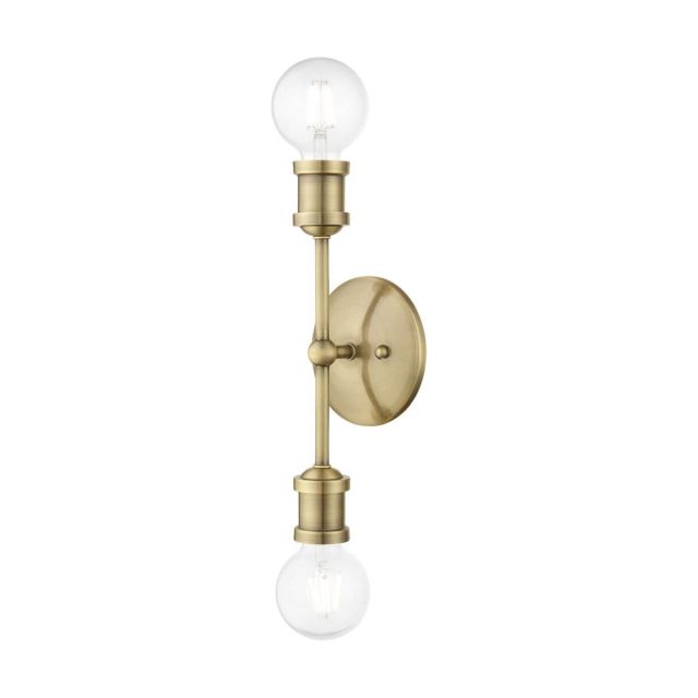 2 Light 12 inch Tall Wall Sconce in Antique Brass - 244861
