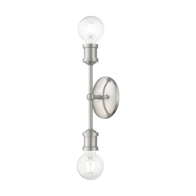 2 Light 12 inch Tall Wall Sconce in Brushed Nickel - 244865