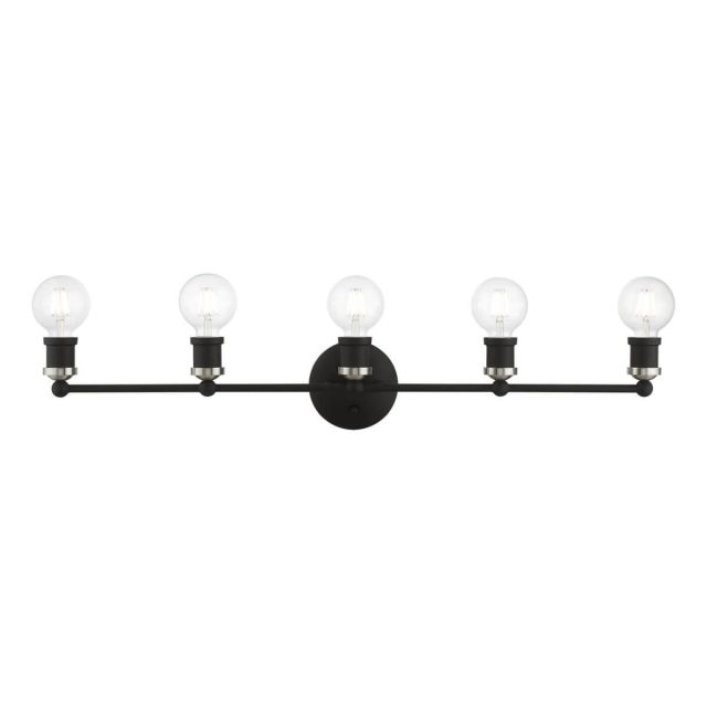 5 Light 34 inch Vanity Sconce in Black-Brushed Nickel Accents - 244872
