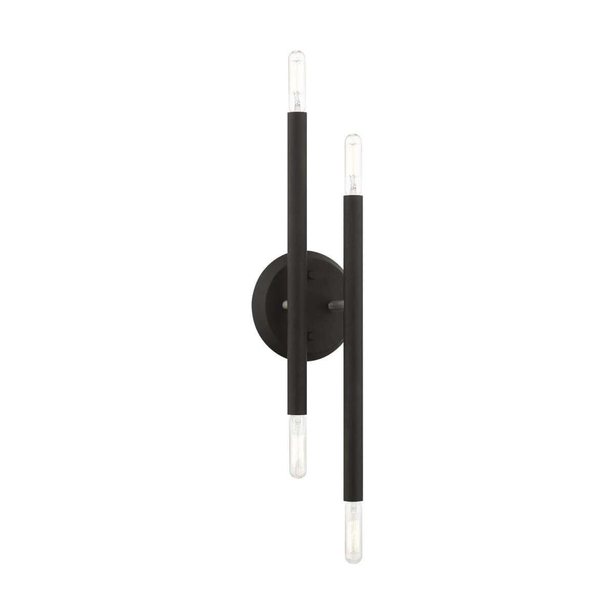 4 Light 17 inch Tall Wall Sconce in Black-Brushed Nickel Accents - 245301