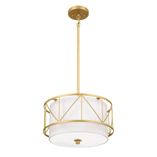 3 Light 14 inch Pendant convertible to Semi-Flush Mount in Classic Gold - 245681