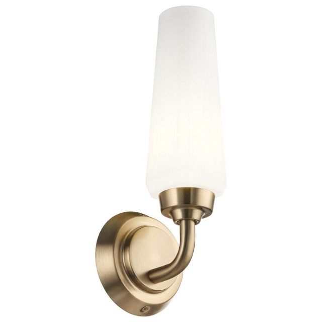 1 Light 13 inch Tall Wall Sconce in Champagne Bronze with Satin Etched Cased Opal Glass - 245731