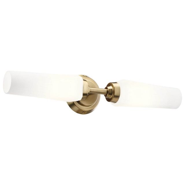 2 Light 21 inch Bath Vanity Light in Champagne Bronze with Satin Etched Cased Opal Glass - 245733