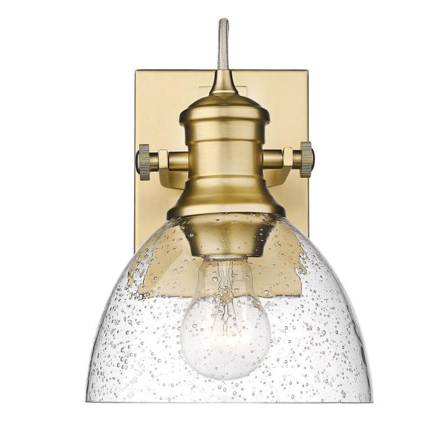 Gwynn Isle 7 Inch Dome Vanity Light 1 Light Seeded Glass - Brushed Champagne Bronze