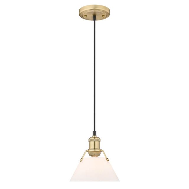 Opal Cone Shade Pendant Small 1 Light - Brushed Champagne Bronze