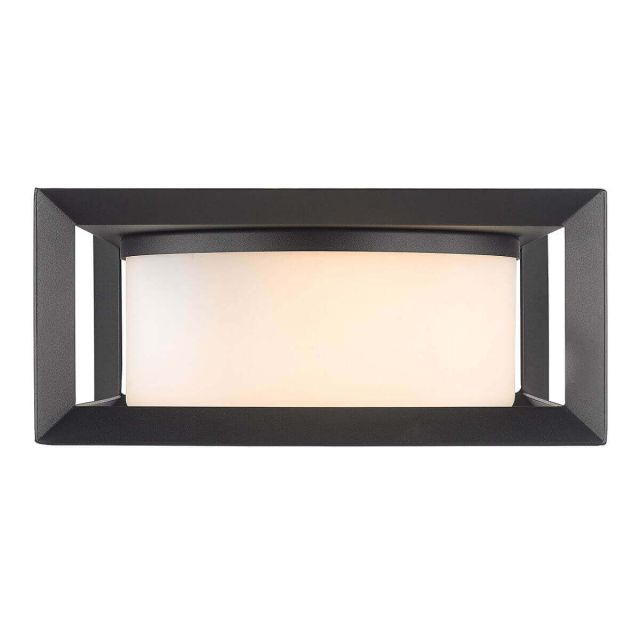 2 Light 13 inch Outdoor Flush Mount in Natural Black with Opal Glass - 245976