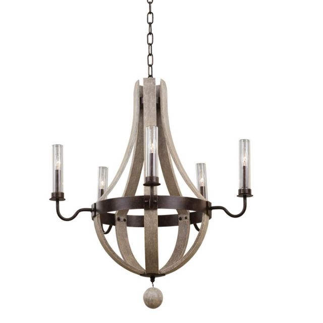 5 Light 32 Inch Outdoor Chandelier in Florence Gold - 246315