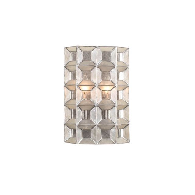 2 Light 12 Inch Tall Wall Sconce in Oxidized Silver Leaf - 246374