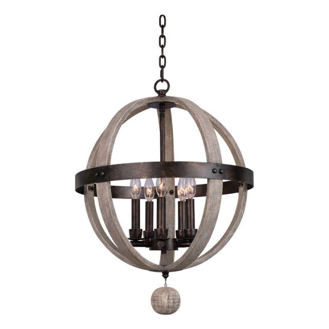 5 Light 19 Inch Pendant in Florence Gold - 246558