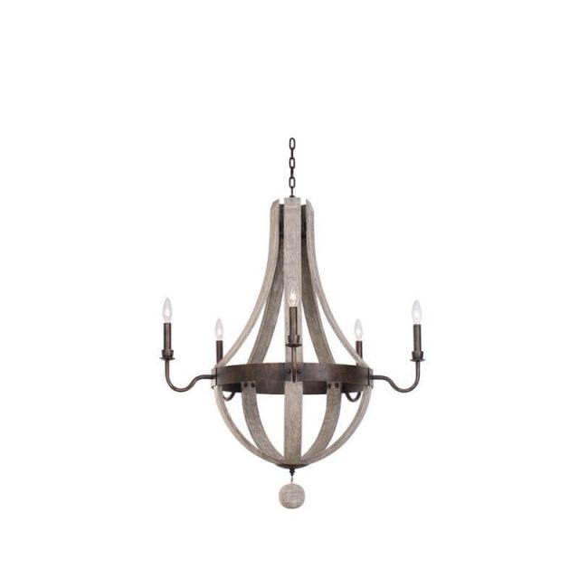 5 Light 32 Inch Chandelier in Florence Gold - 246560