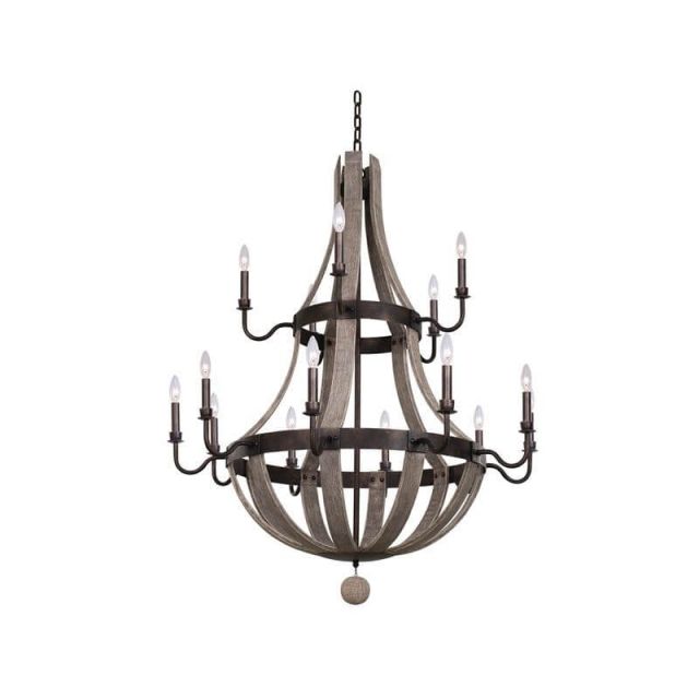 15 Light 40 Inch 2 Tier Chandelier in Florence Gold - 246562
