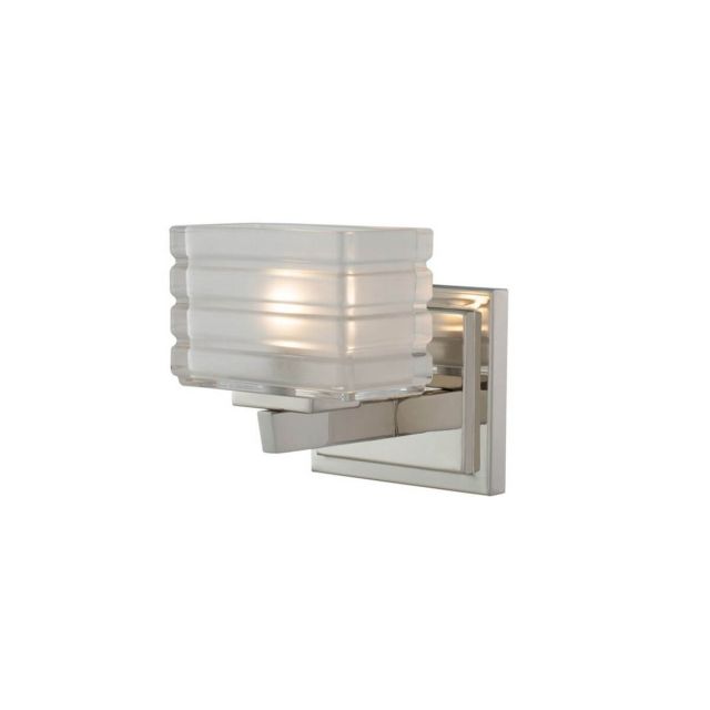 1 Light 6 inch LED Bath Light in Polished Nickel with Clear Glass Frosted Inside - 246616
