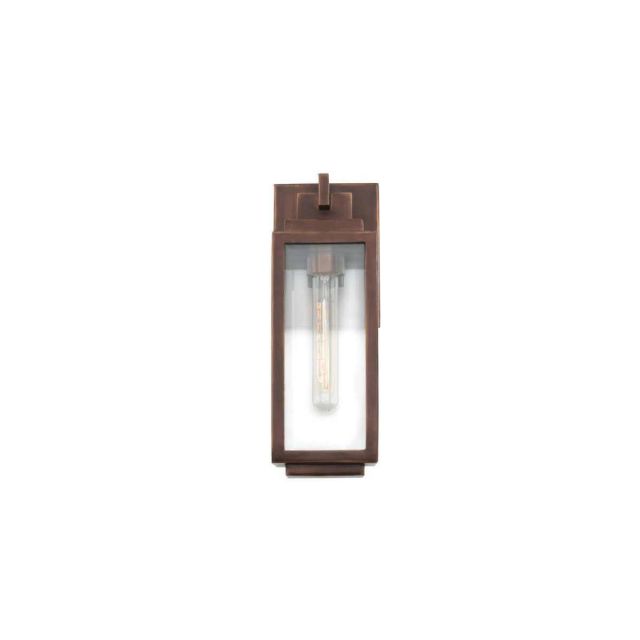 1 Light 14 inch Tall Outdoor Wall Bracket in Copper Patina with Beveled Glass - 246788