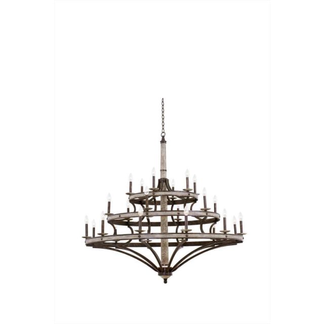 24 Light 56 inch Three Tier Chandelier in Florence Gold - 246890