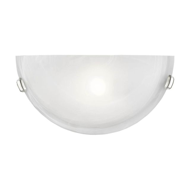 1 Light 8 inch Tall Wall Sconce in Brushed Nickel with White Alabaster Glass - 246907