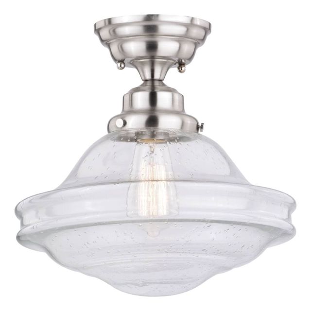 1 Light 12 inch Semi-Flush in with Clear Seeded Glass - 249916