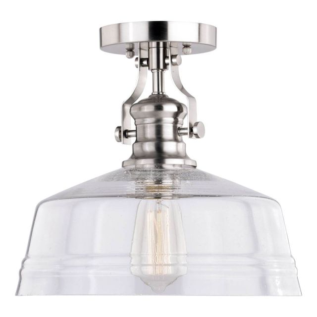 1 Light 12 inch Semi-Flush in with Clear Seeded Glass - 249917
