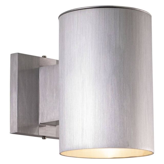 1 Light 7 inch Tall Outdoor Wall Light in Satin Aluminum - 249935