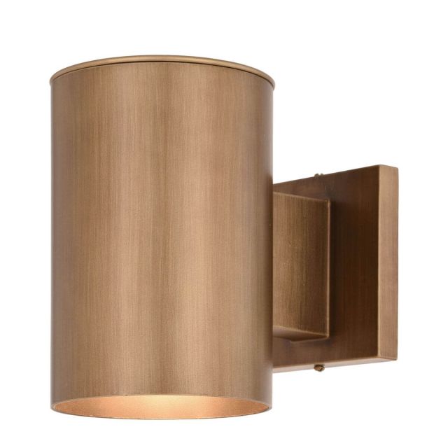 1 Light 7 inch Tall Outdoor Wall Light in Warm Brass - 250000
