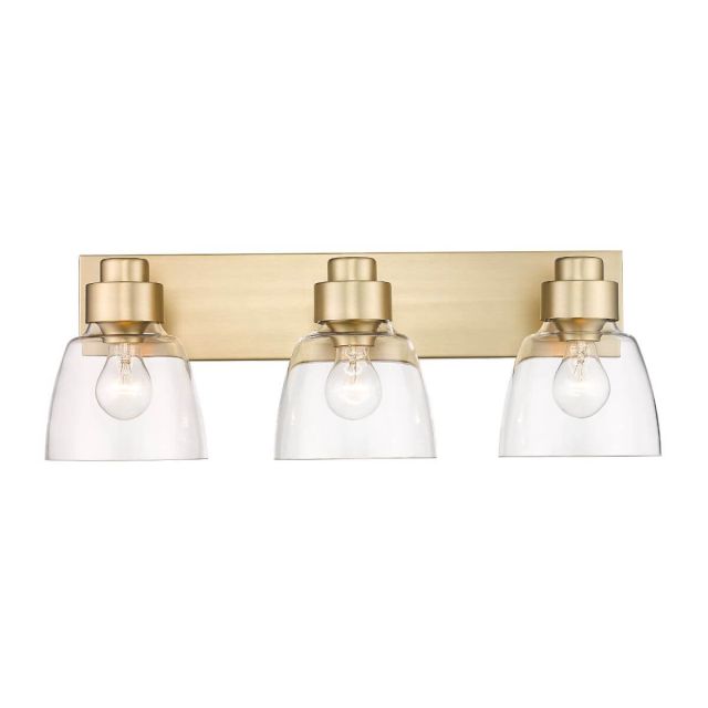3 Light 25 inch Bath Vanity Light in Brushed Champagne Bronze with Clear Glass Shade - 250553