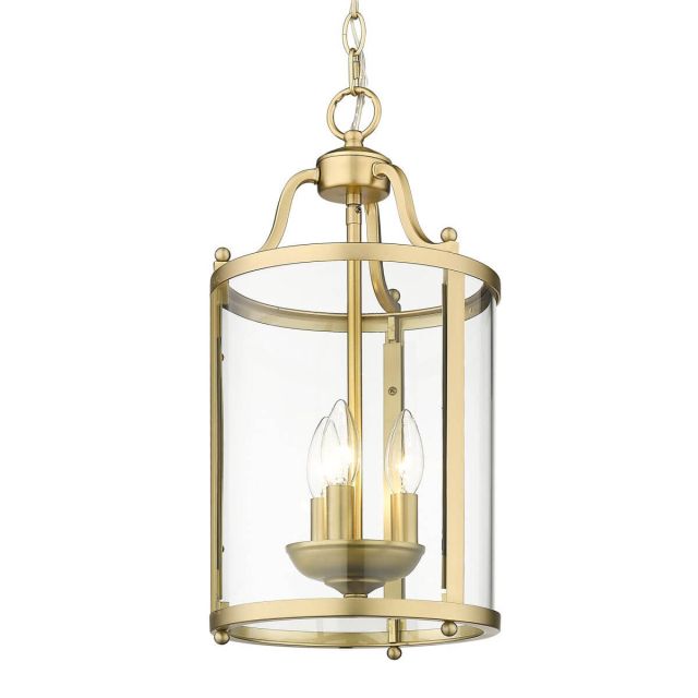 3 Light 9 inch Pendant in Brushed Champagne Bronze with Clear Glass - 250576
